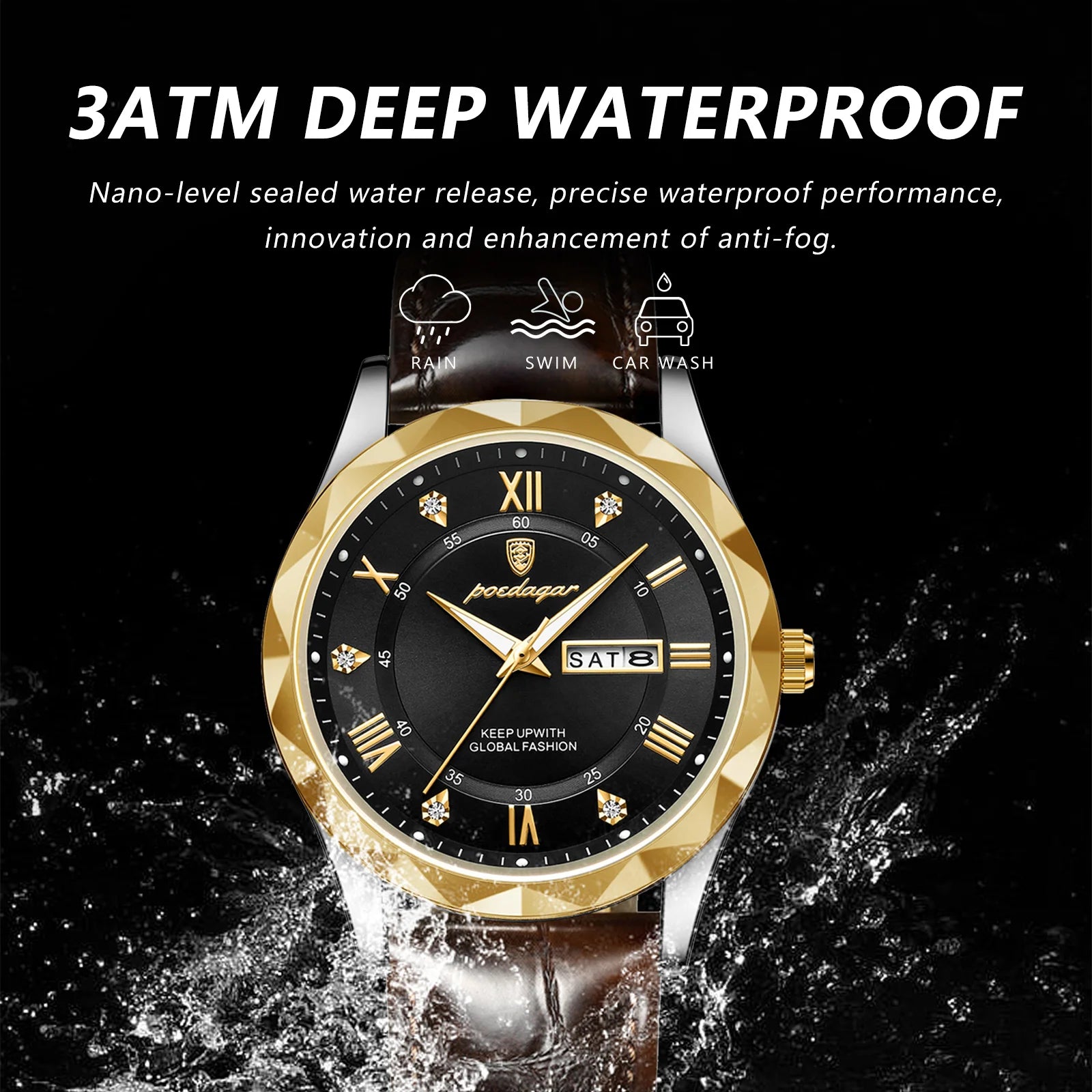 POEDEGAR luxury waterproof watch