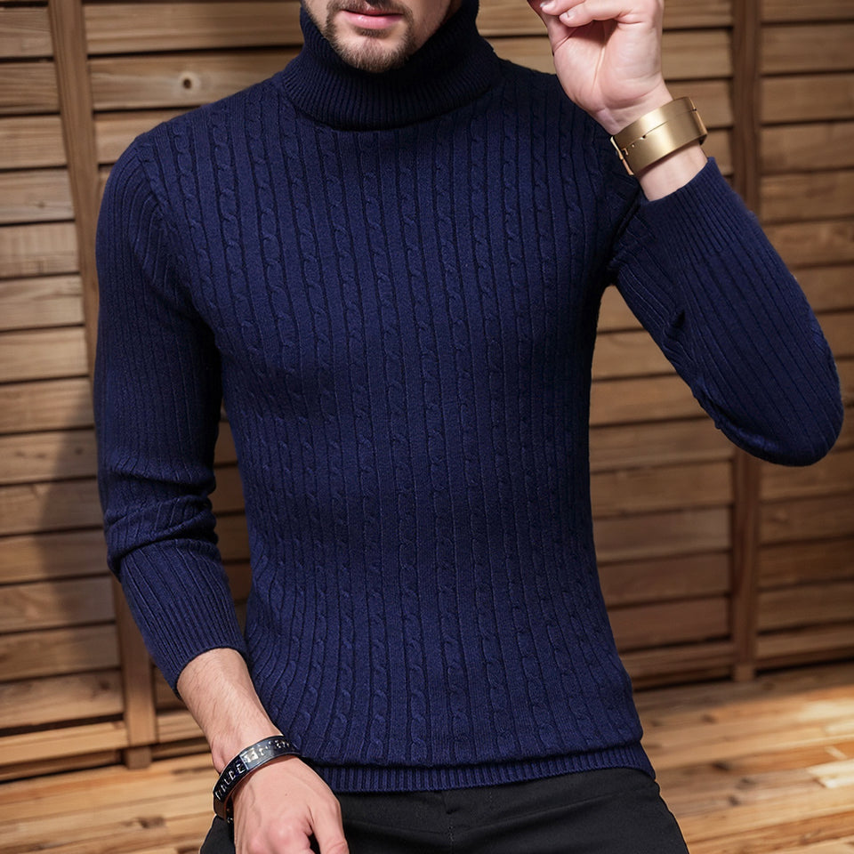 Men Winter Warmth Turtleneck Sweater Pullover Knitwear Sweater