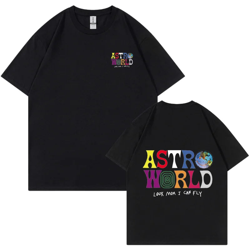 Cactus Jack ASTROWORLD T-shirt Look Mom  men women 100% Cotton T-shirts Hip Hop Streetwear tee top