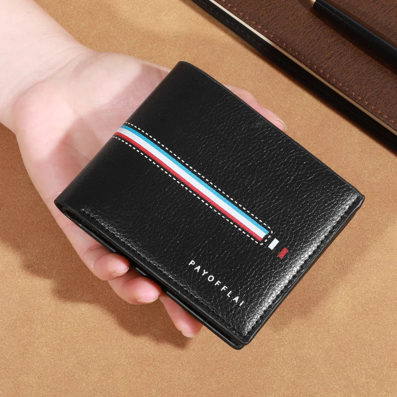 Men's Slim Leather Wallet with Multiple Card Slots