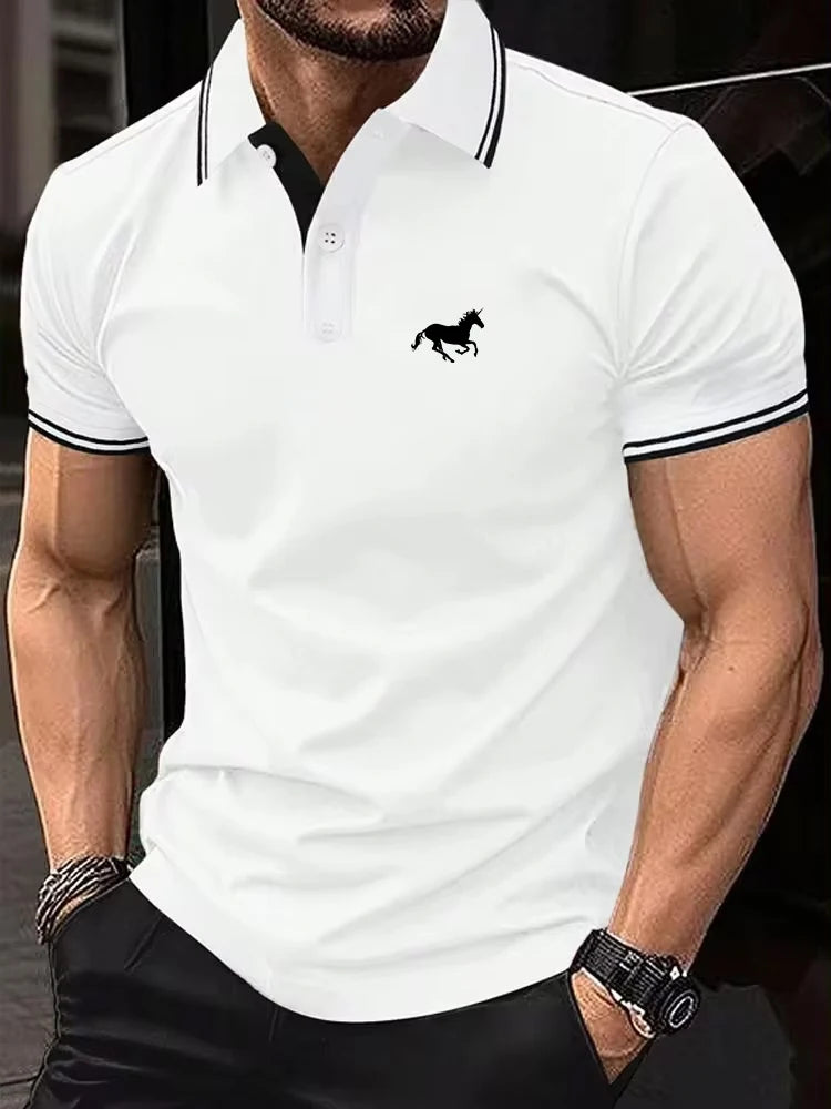 New Men's T-shirt Classic Short sleeved Polo Shirt Summer