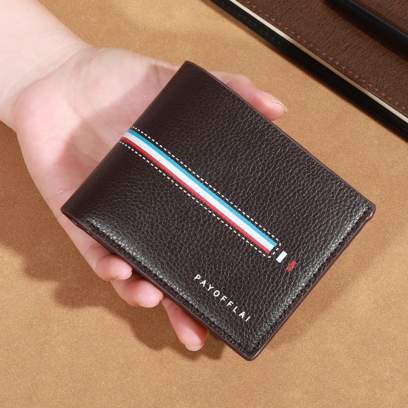 Men's Slim Leather Wallet with Multiple Card Slots