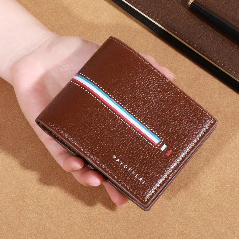 Men's Slim Leather Wallet with Multiple Card Slots