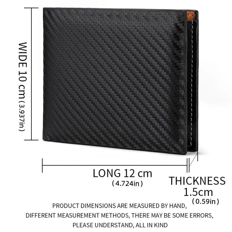 New carbon fiber wallet with integrated zipper