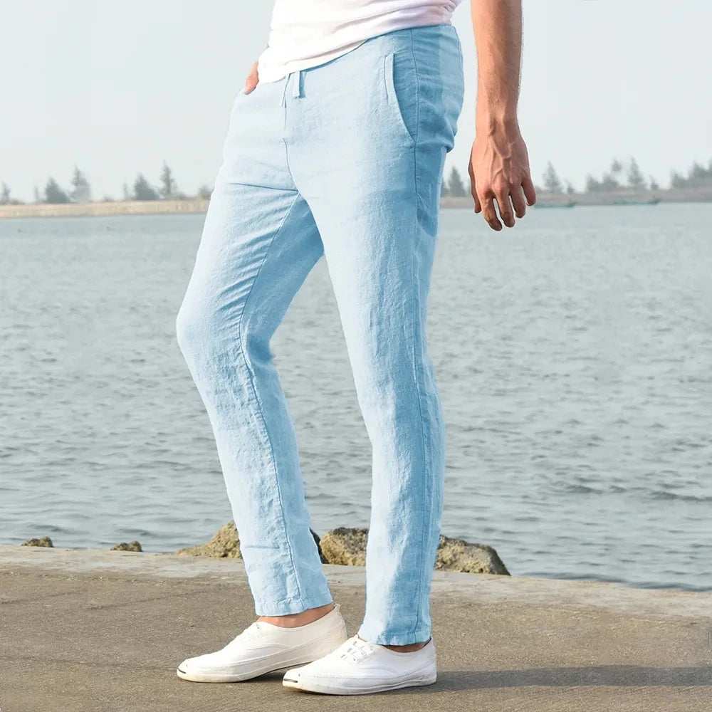 Men's Cotton Linen Pants Breathable Fitness Streetwear