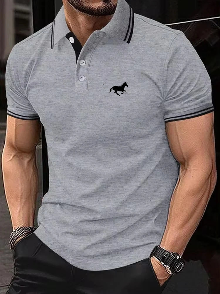 New Men's T-shirt Classic Short sleeved Polo Shirt Summer