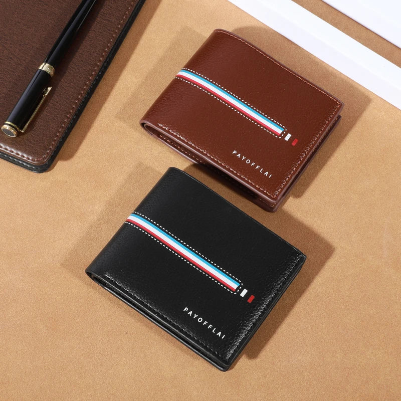 Men's Slim Leather Wallet with Multiple Card Slots