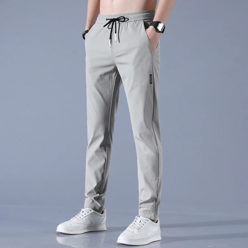 Men's ice silk pants for slim and elegant men