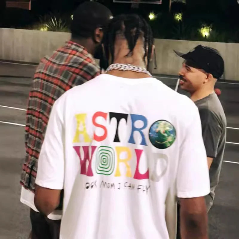 Cactus Jack ASTROWORLD T-shirt Look Mom  men women 100% Cotton T-shirts Hip Hop Streetwear tee top