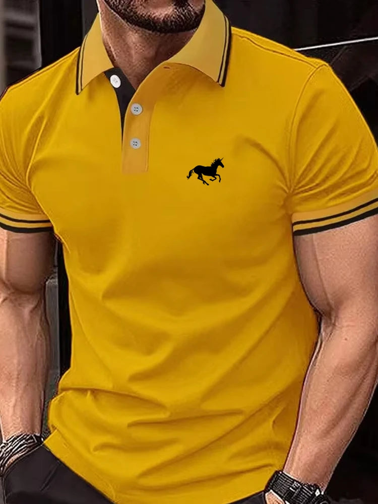 New Men's T-shirt Classic Short sleeved Polo Shirt Summer