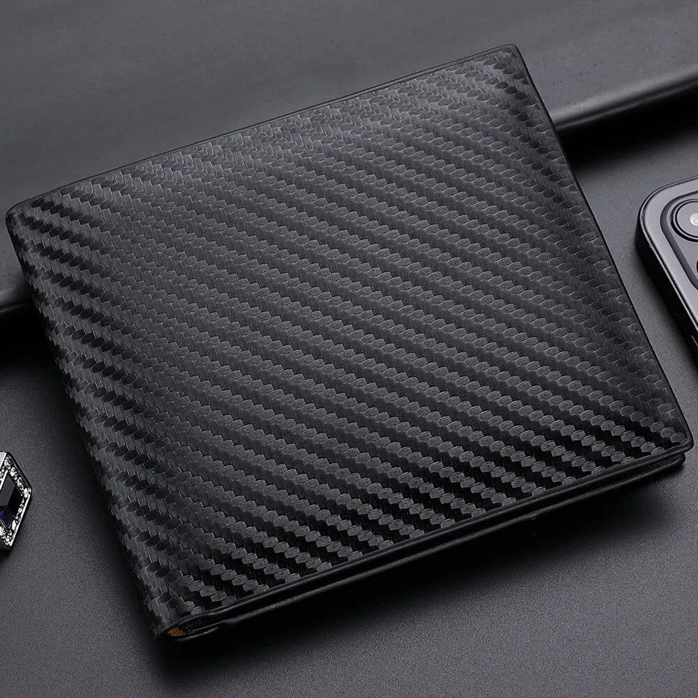 New carbon fiber wallet with integrated zipper