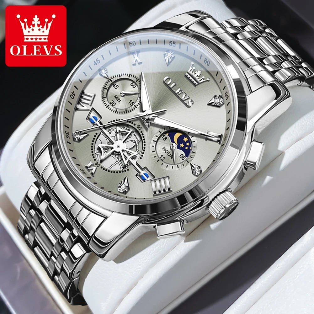 Men's Watches Classic Multifunctional Fltwheel Chronograph Original Quartz