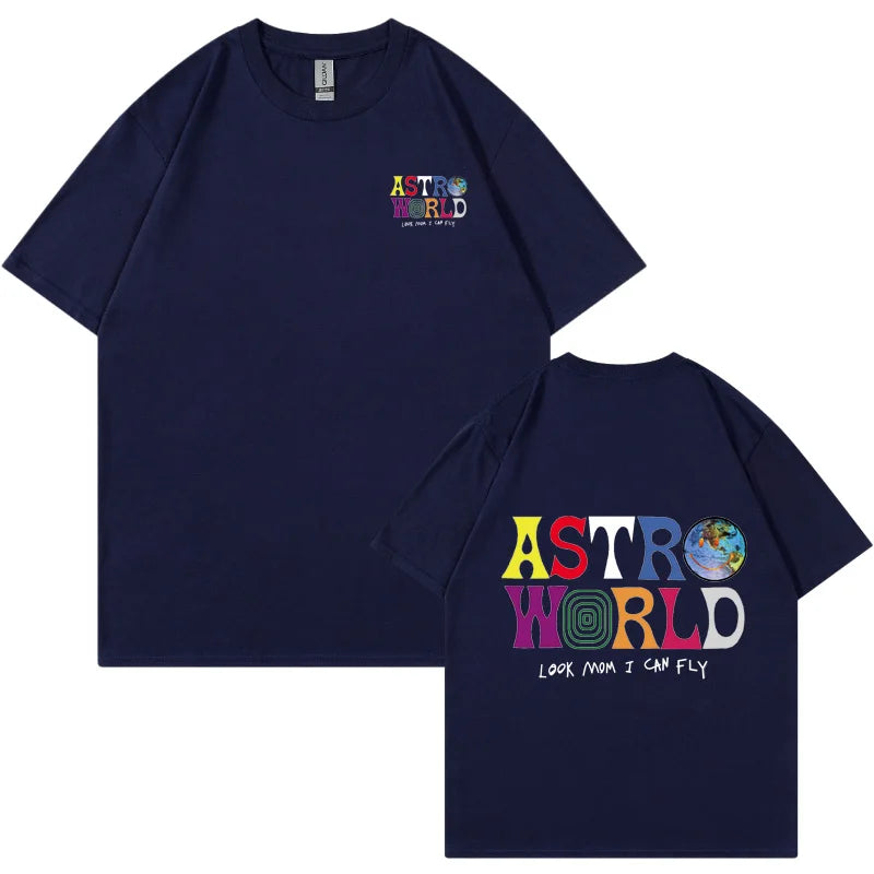 Cactus Jack ASTROWORLD T-shirt Look Mom  men women 100% Cotton T-shirts Hip Hop Streetwear tee top