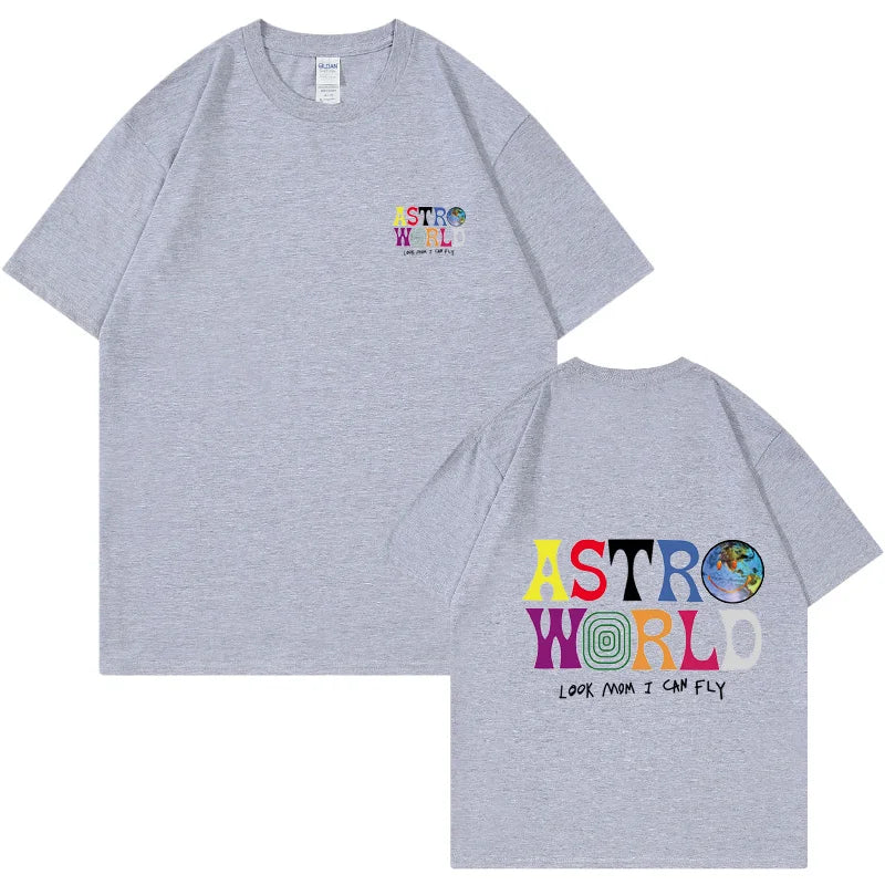 Cactus Jack ASTROWORLD T-shirt Look Mom  men women 100% Cotton T-shirts Hip Hop Streetwear tee top