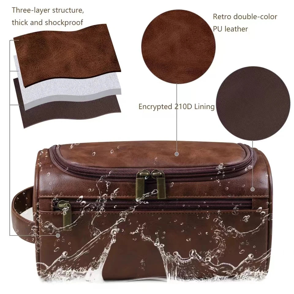 Men's Leather Toiletry Bag