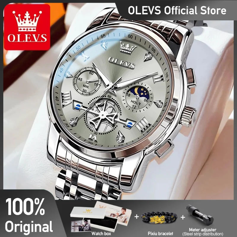 Men's Watches Classic Multifunctional Fltwheel Chronograph Original Quartz