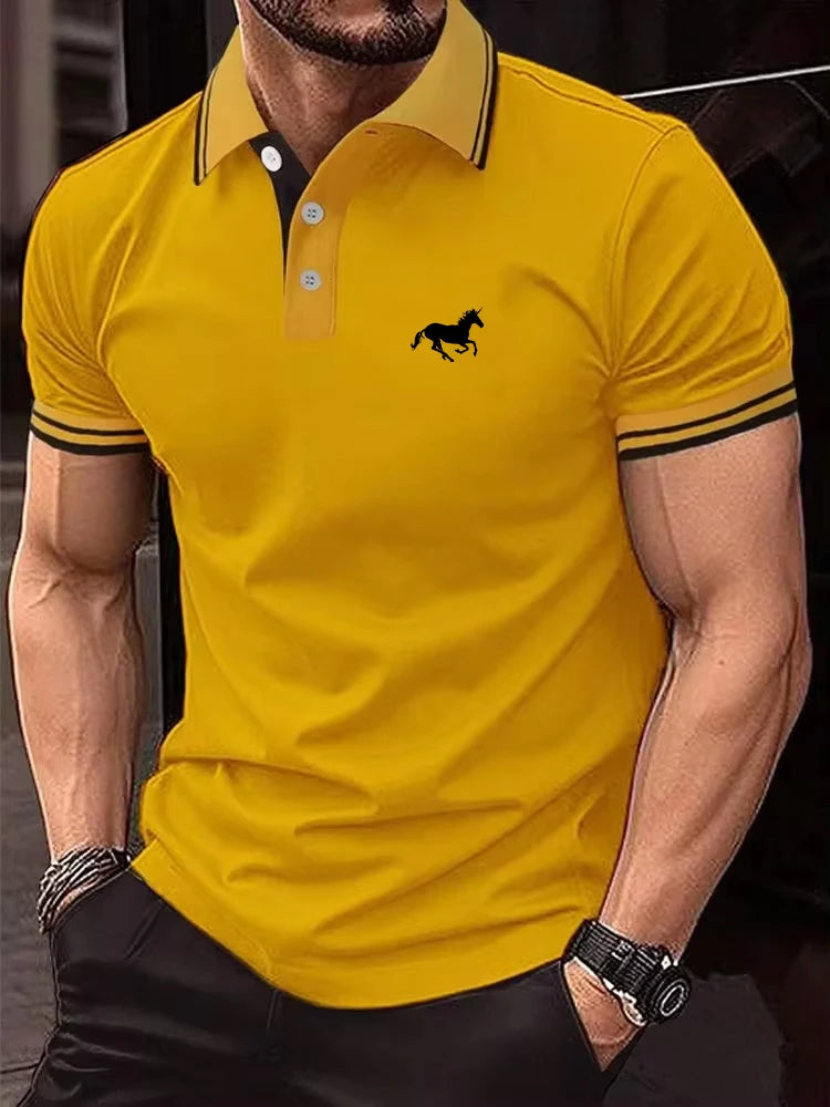 New Men's T-shirt Classic Short sleeved Polo Shirt Summer