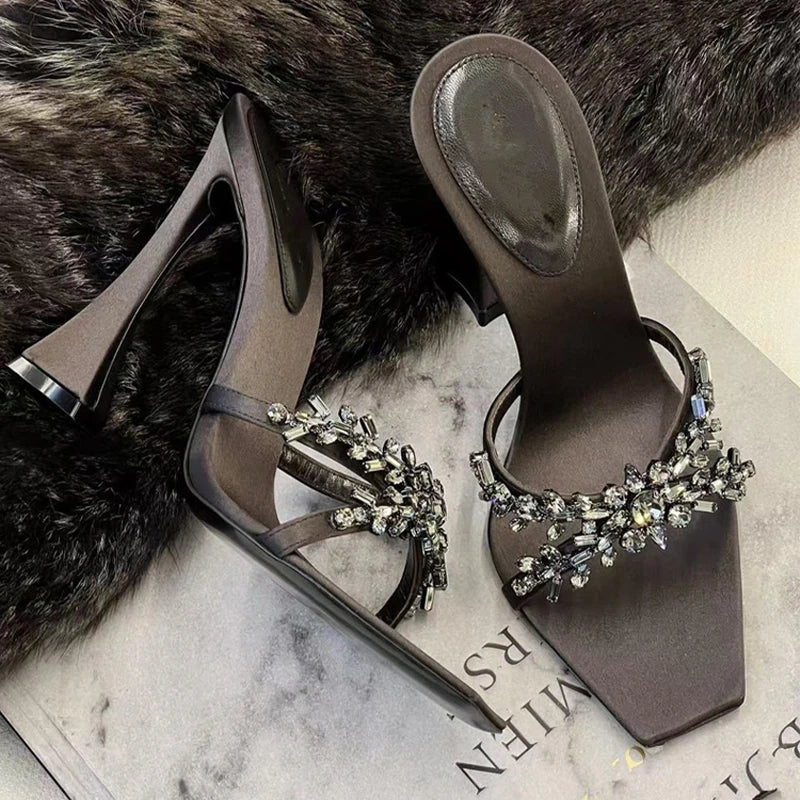 Women's Crystal High Heels Elegant Shoes Fashion Sexy Sandals 2025