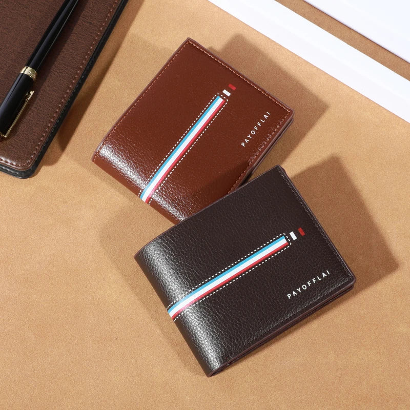 Men's Slim Leather Wallet with Multiple Card Slots