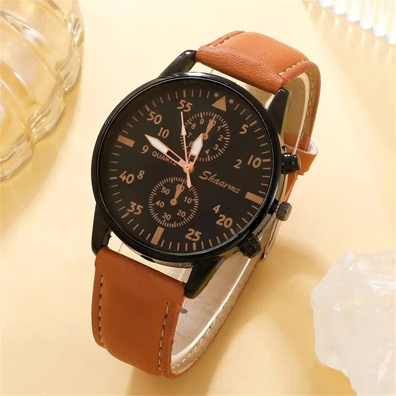 New luxury men's watch with leather set