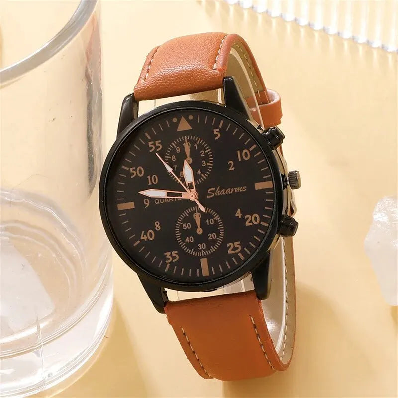 New luxury men's watch with leather set