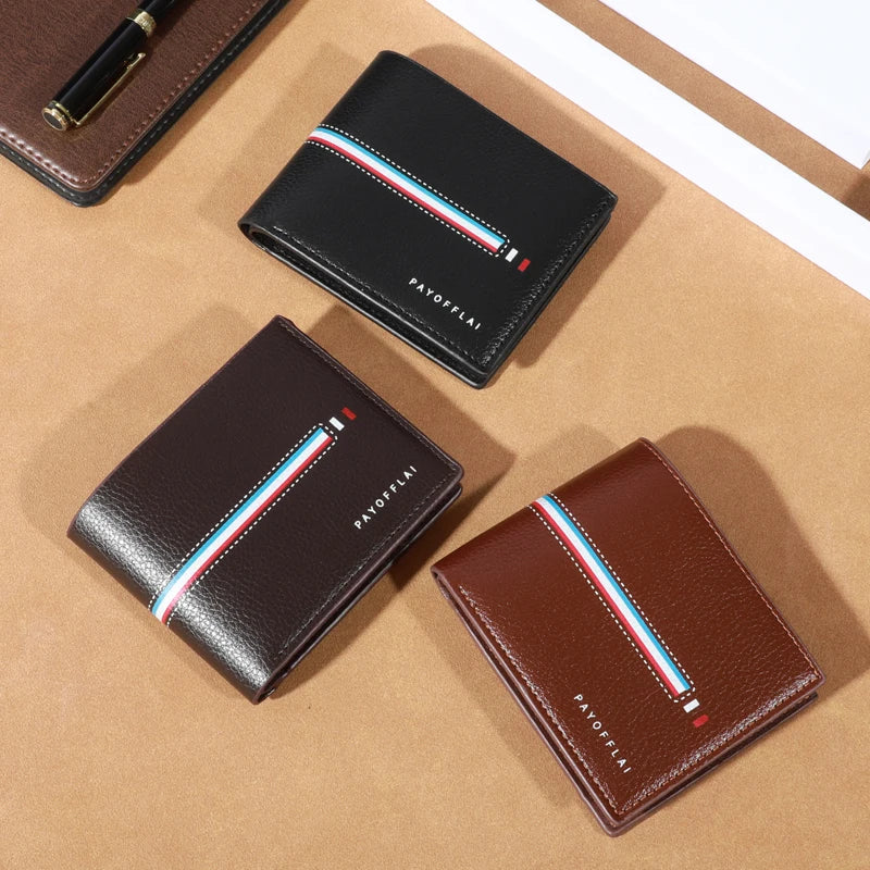 Men's Slim Leather Wallet with Multiple Card Slots