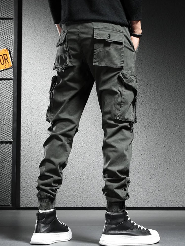 High street retro multi-pocket pants