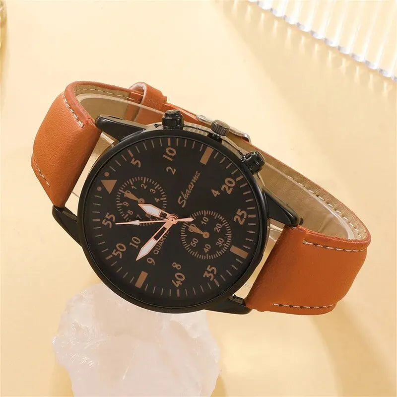 New luxury men's watch with leather set