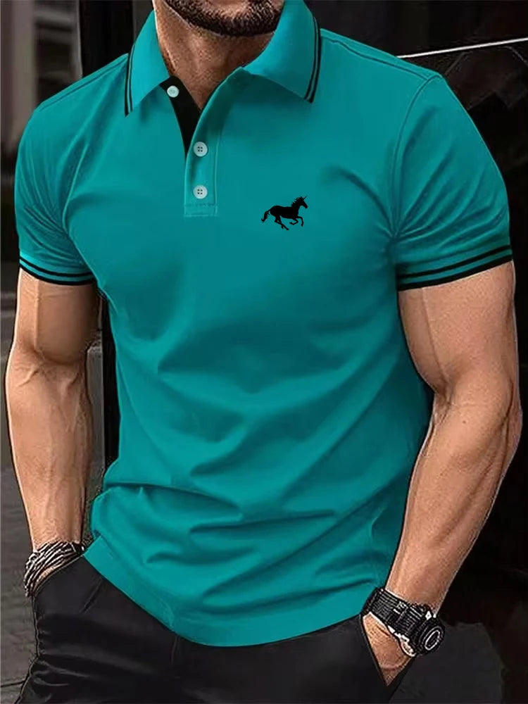 New Men's T-shirt Classic Short sleeved Polo Shirt Summer