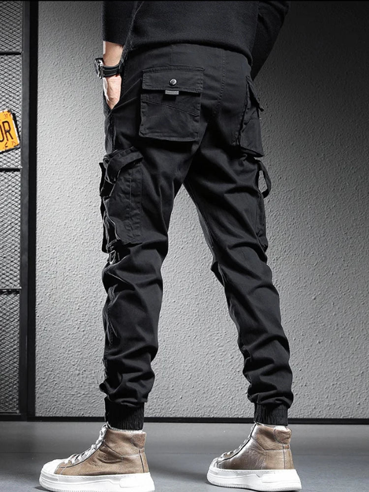 High street retro multi-pocket pants