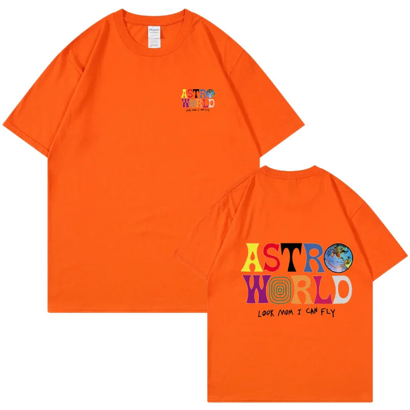 Cactus Jack ASTROWORLD T-shirt Look Mom  men women 100% Cotton T-shirts Hip Hop Streetwear tee top